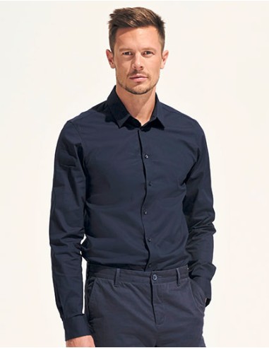 S-01426-Mens Long Sleeve Stretch Shirt Blake
